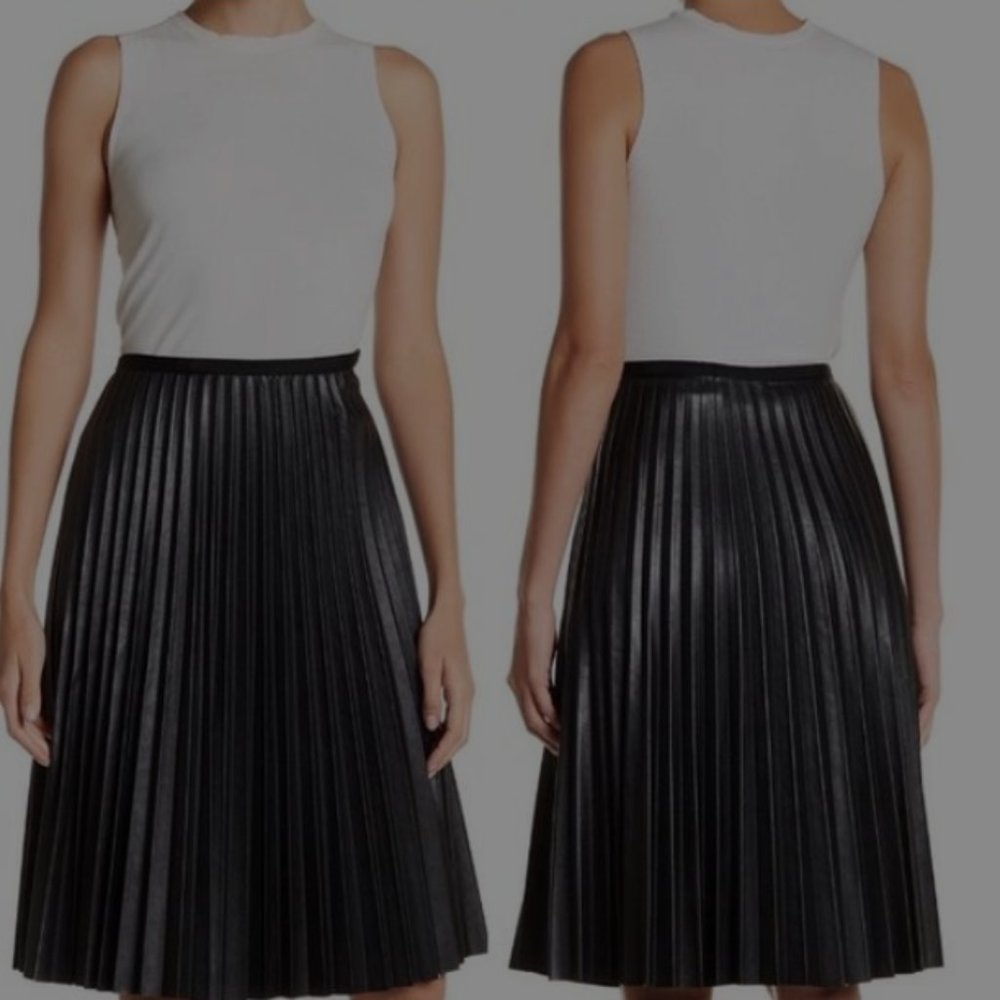 Matty M Faux Leather Accordion Pleat Skirt - Picture 1 of 2